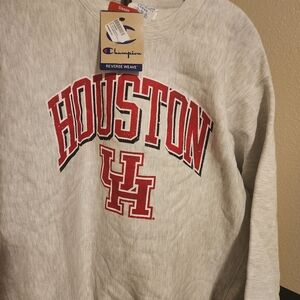 Champion Crewneck Sweater in Gray and Red